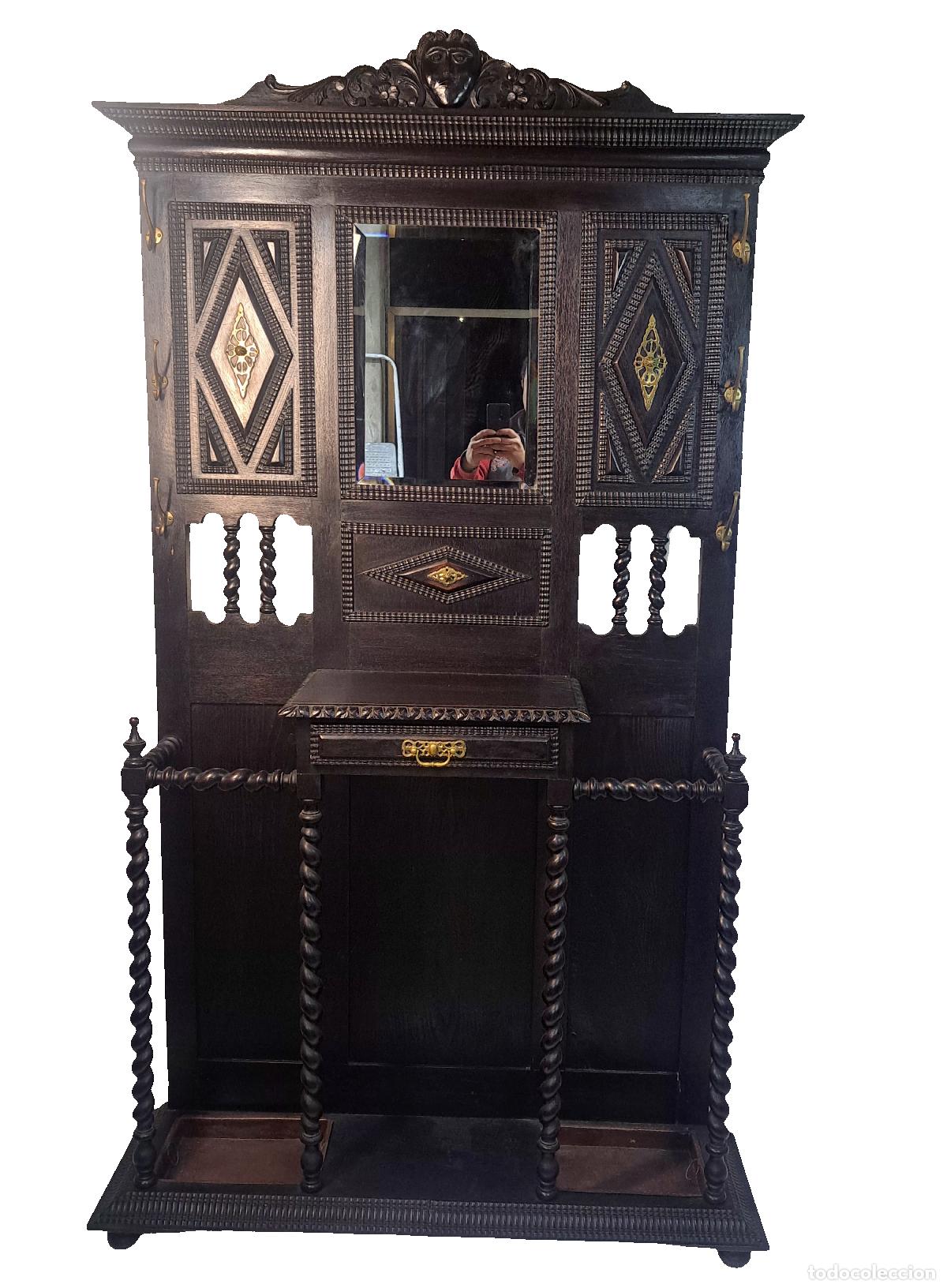 Antig&uuml;edades: Mueble de entrada antiguo / perchero - Palo Santo