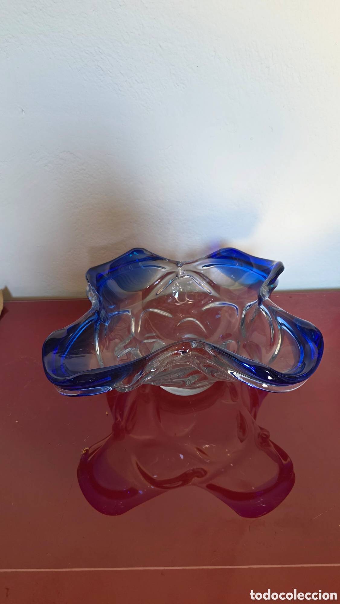 Antig&uuml;edades: Centro de mesa bombonera jarron cristal macizo