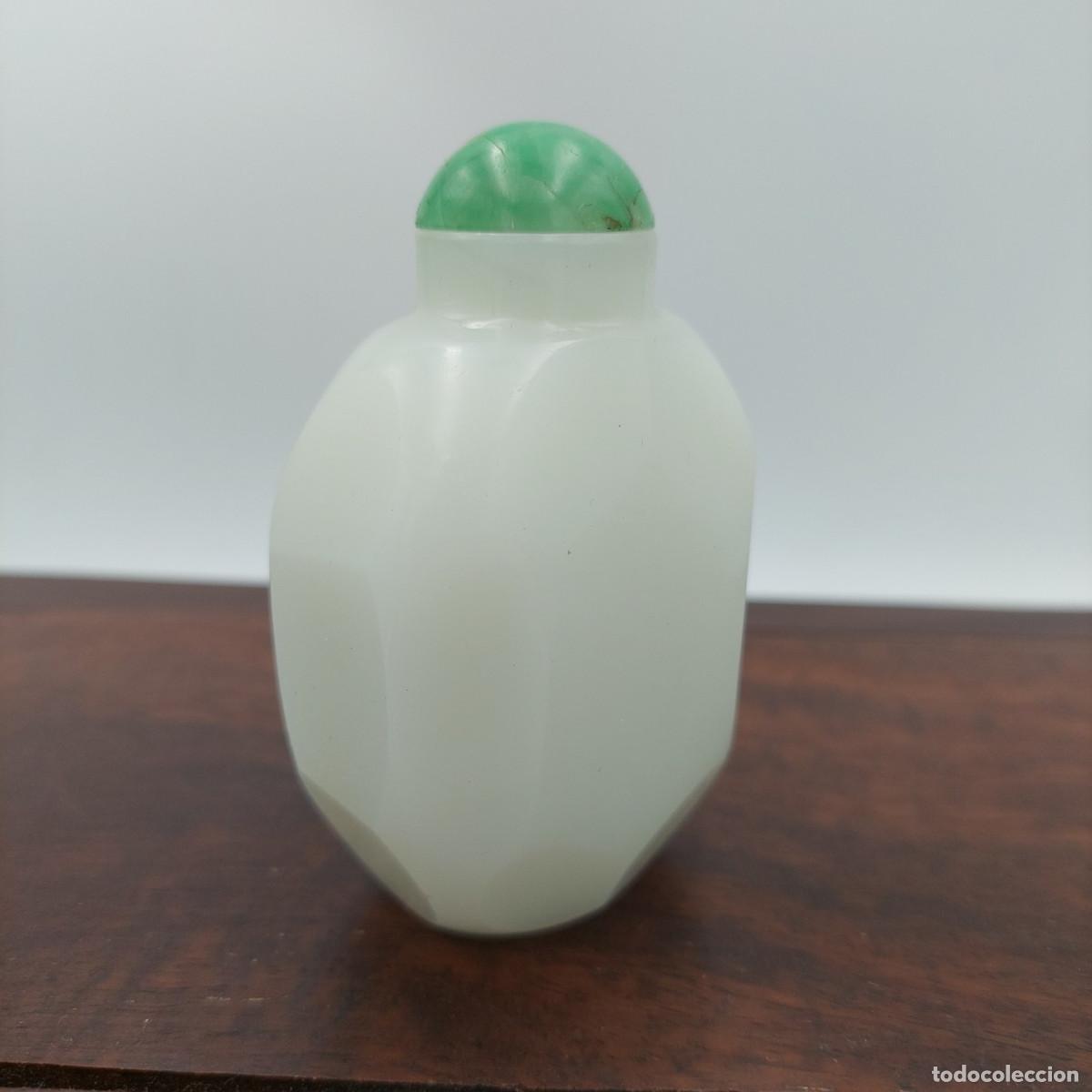 Antig&uuml;edades: Tabaquera china snuff bottle cristal Jade faceteado XIX