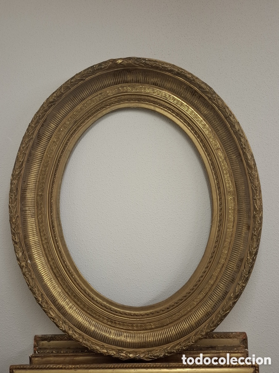 Antig&uuml;edades: Marco de espejo ovalado - Foto 6