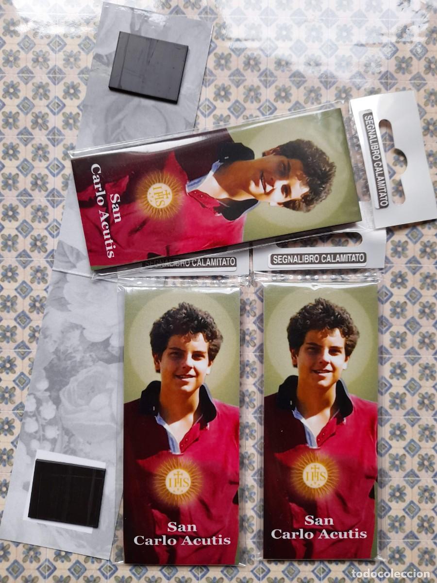 Antiques: Lote 3 marcapaginas Carlo Acutis -con iman-