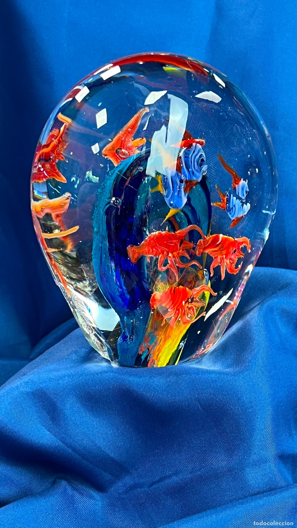 Antig&uuml;edades: INTERESANTE PISAPAPELES VINTAGE EN CRISTAL MURANO 1500 gr