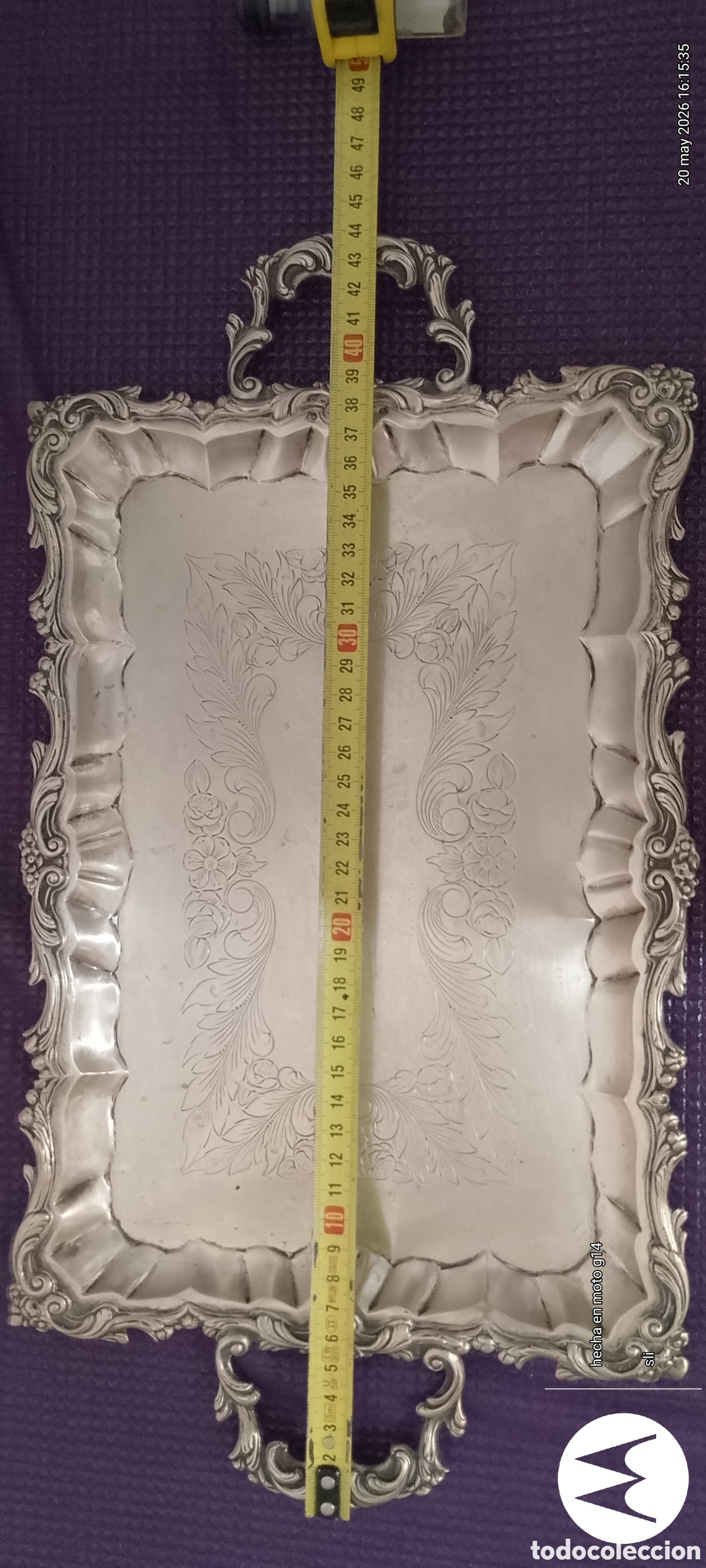 Antig&uuml;edades: Excelente Bandeja antigua de plata - Foto 4