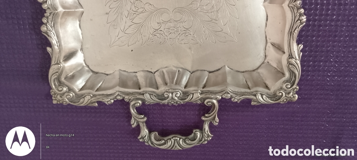 Antig&uuml;edades: Excelente Bandeja antigua de plata - Foto 6