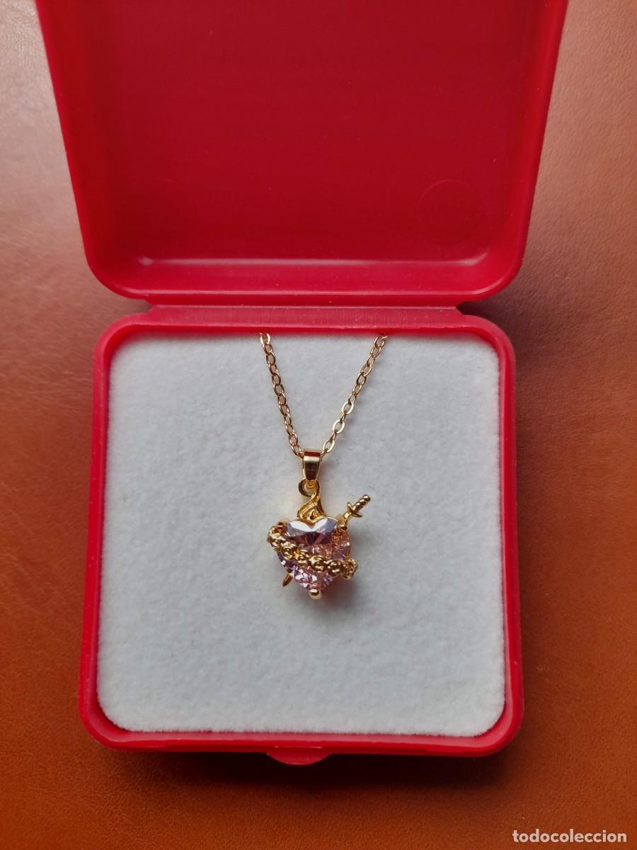 Antig&uuml;edades: Collar Inmaculado Corazon de Maria de cristal precioso