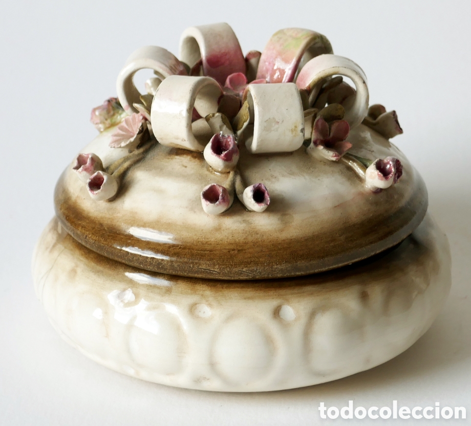 Antig&uuml;edades: MAGN&Iacute;FICA CAJA CON TAPA JOYERO PORCELANA CAPODIMONTE ITALIA VINTAGE VISCONTI MOLLICA A&Ntilde;OS 70