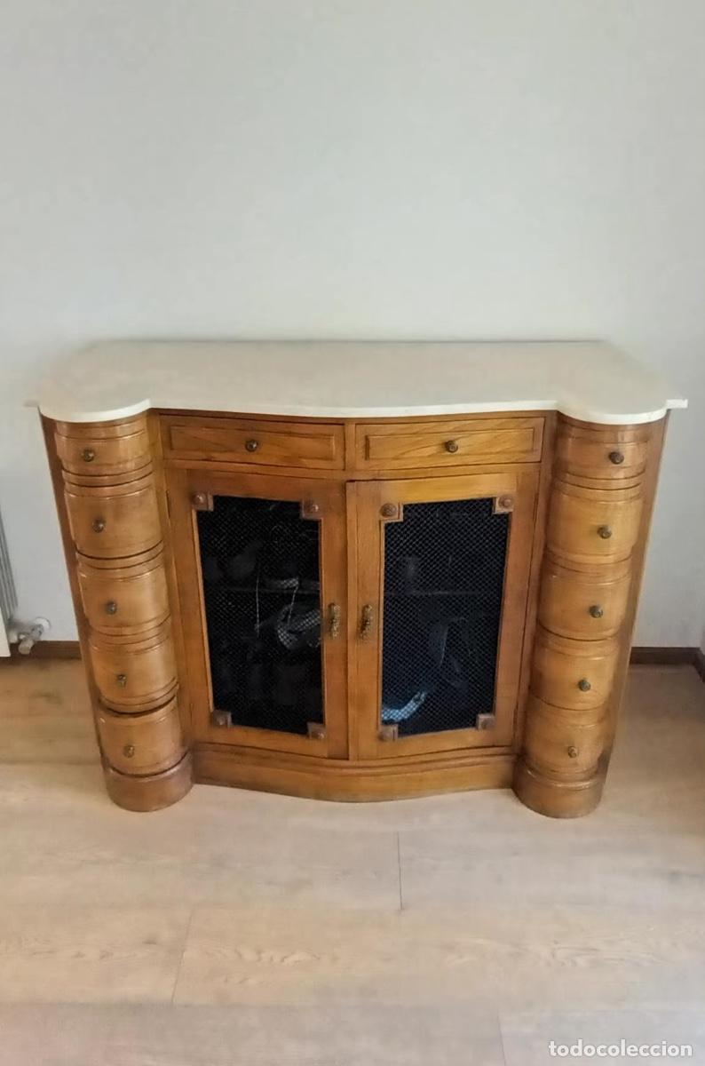 Antig&uuml;edades: Mueble zapatero madera y m&aacute;rmol - Foto 1