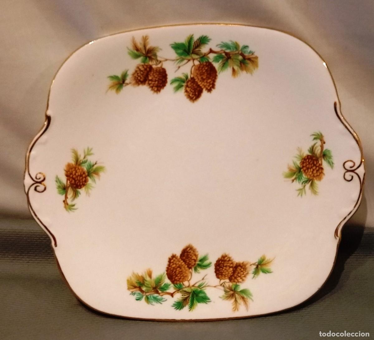 Antig&uuml;edades: Bandeja Porcelana Vintage Windsor Pi&ntilde;as