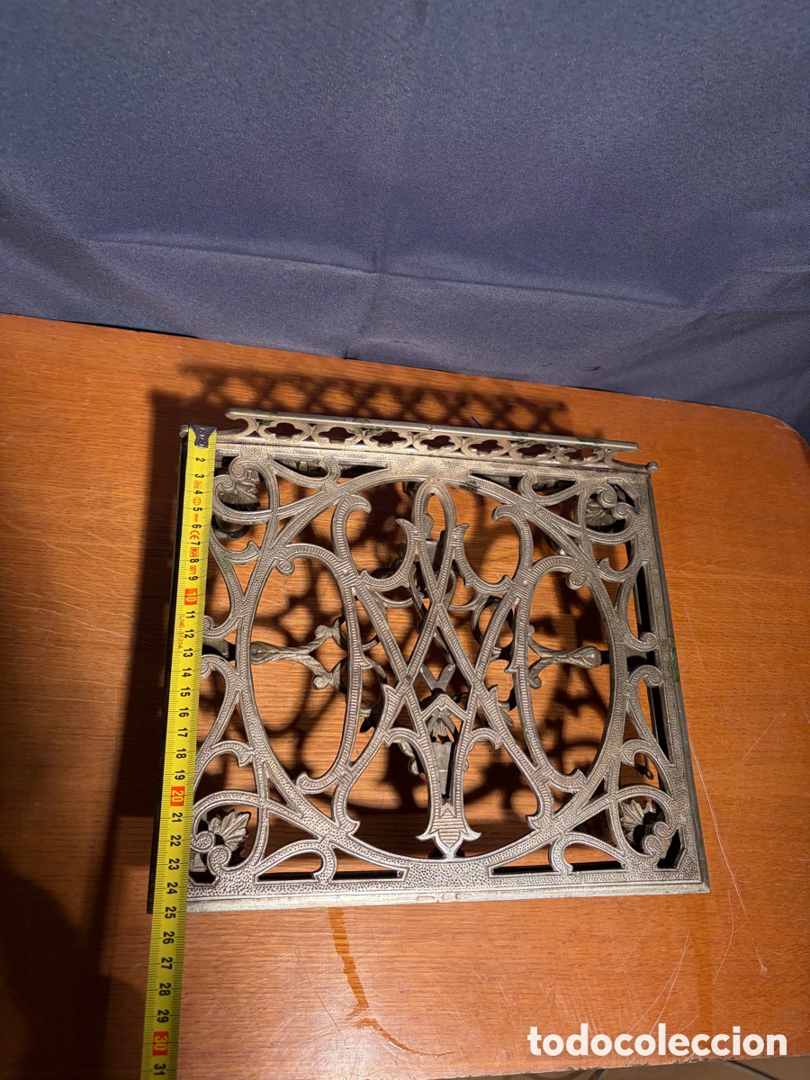 Antig&uuml;edades: ATRIL ECLESIASTICO BRONCE PLATEADO SIGLO XIX - Foto 6