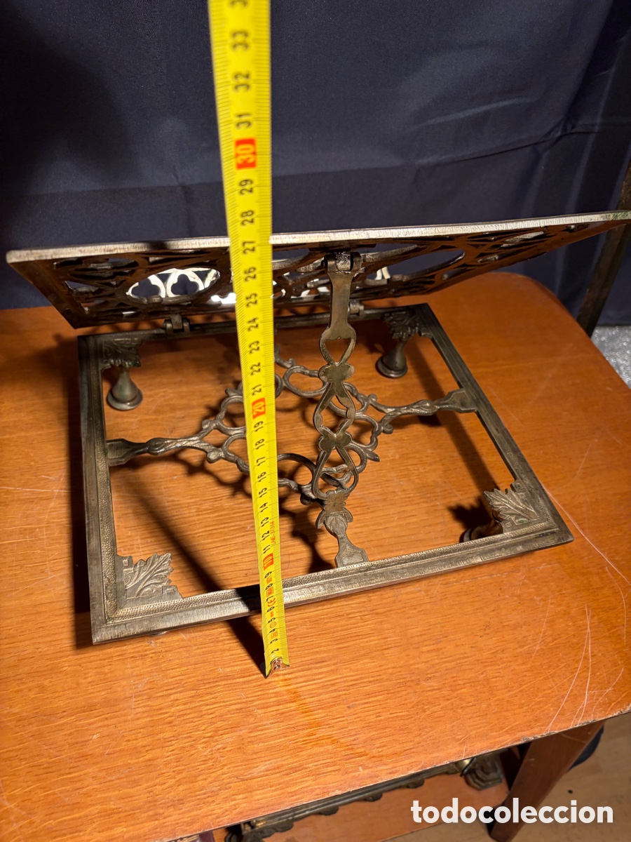Antig&uuml;edades: ATRIL ECLESIASTICO BRONCE PLATEADO SIGLO XIX - Foto 8
