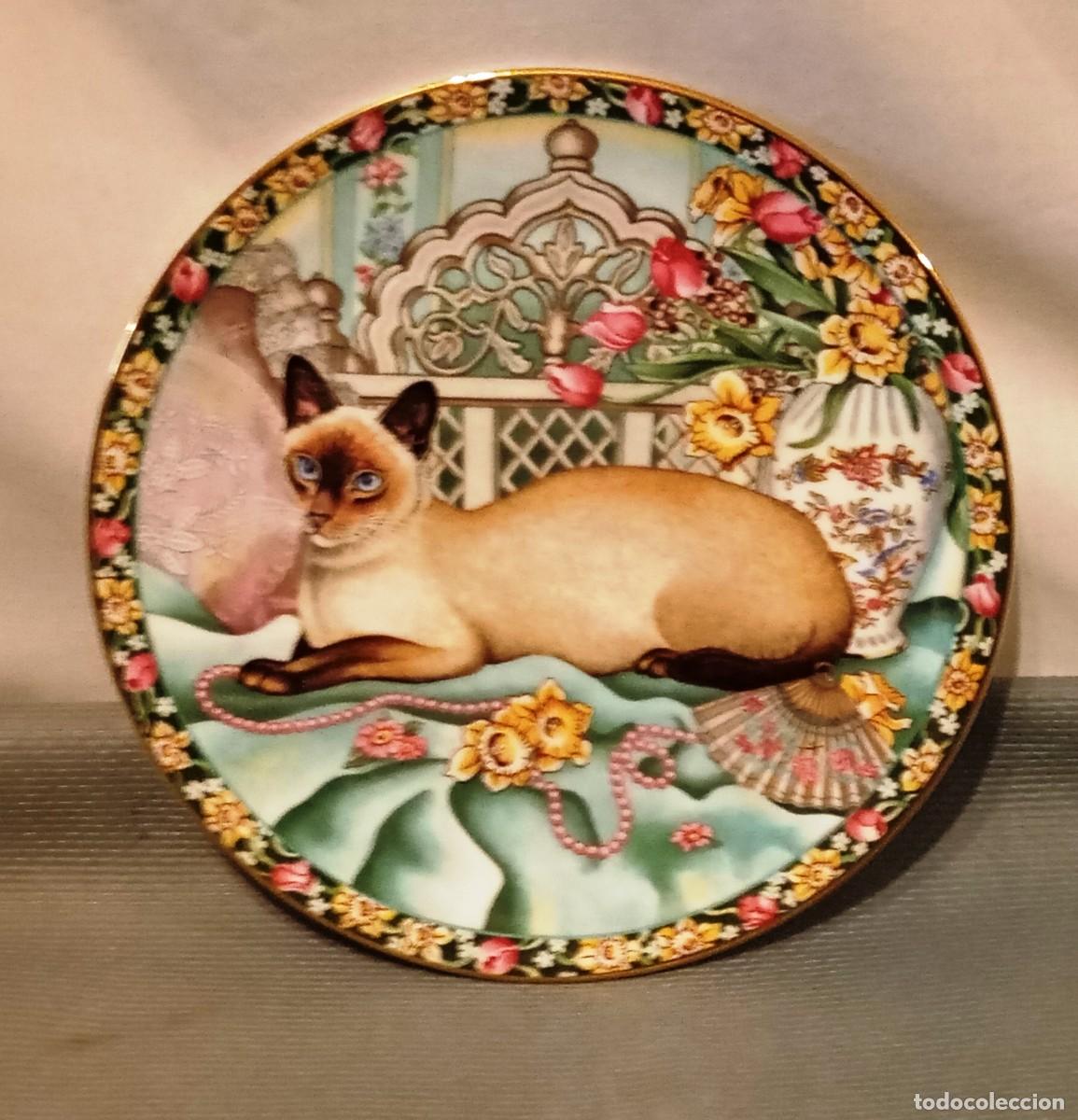 Antig&uuml;edades: Plato porcelana Aynsley Spring Cat