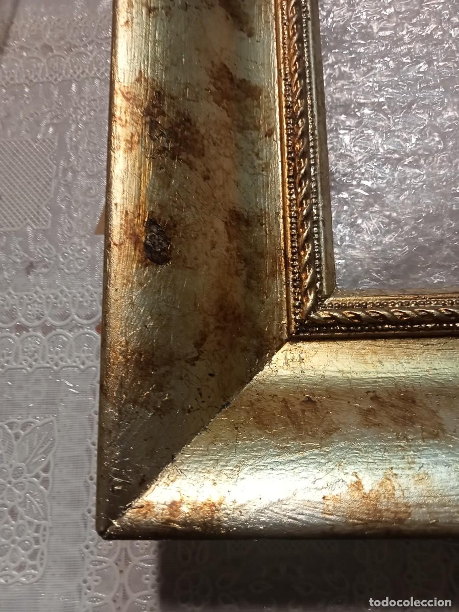Oggetti Antichi: MARCO DE MADERA PARA OBRA 41x33. EN PAN DE ORO Y PLATEADO. TERMINACI&Oacute;N ARTESANAL.