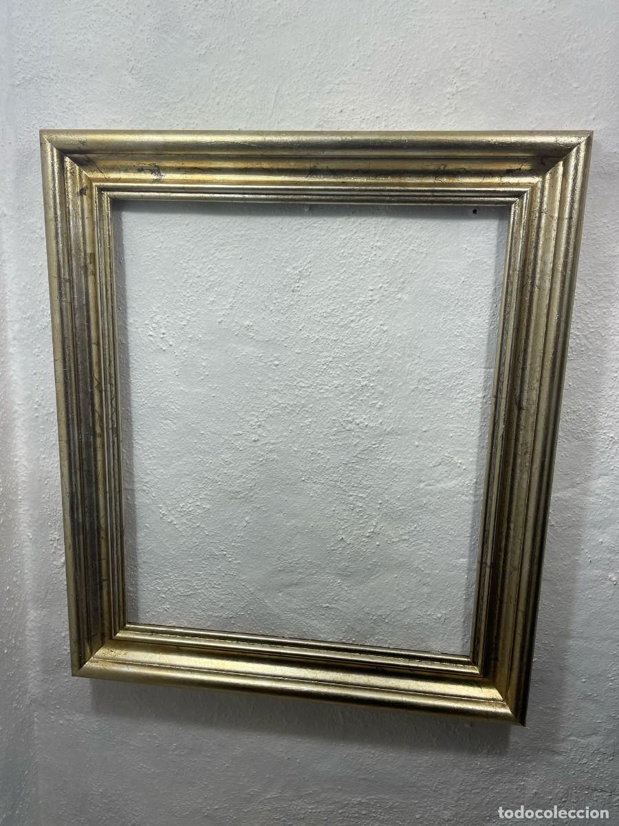 Antig&uuml;edades: MARCO DE MADERA PARA OBRA 41x33. EN BLANCO ROTO. TERMINACI&Oacute;N ARTESANAL.