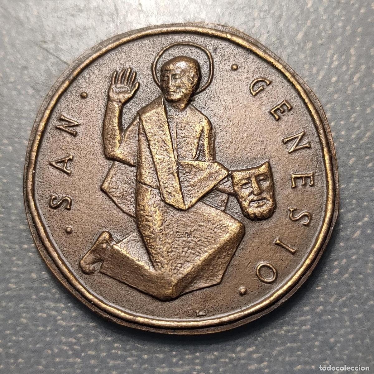 Antig&uuml;edades: MEDALLA RELIGIOSA ITALIA TOSCANA SAN MINIATO FIESTA DEL TEATRO SAN GENESIO 43mm