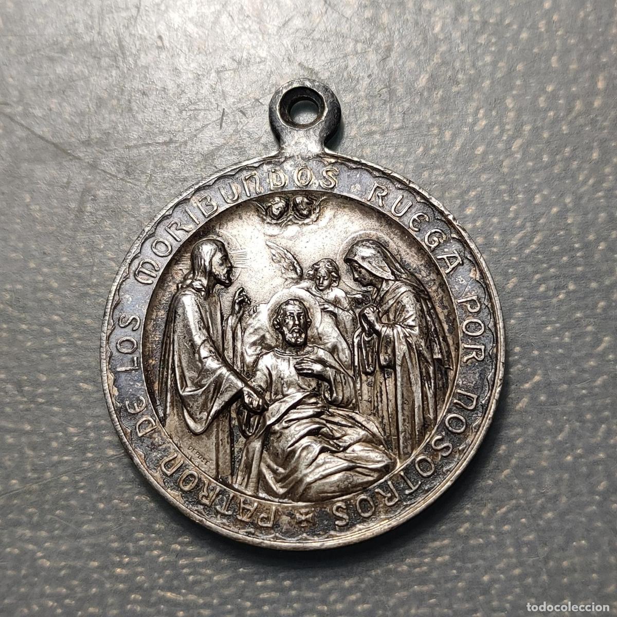 Antig&uuml;edades: MEDALLA RELIGIOSA PATRON DE LOS MORIBUNDOS 38x32mm