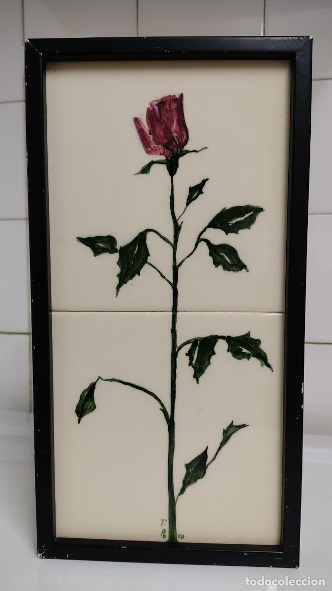 Antig&uuml;edades: Antiguo azulejo catal&aacute;n enmarcado - Foto 1