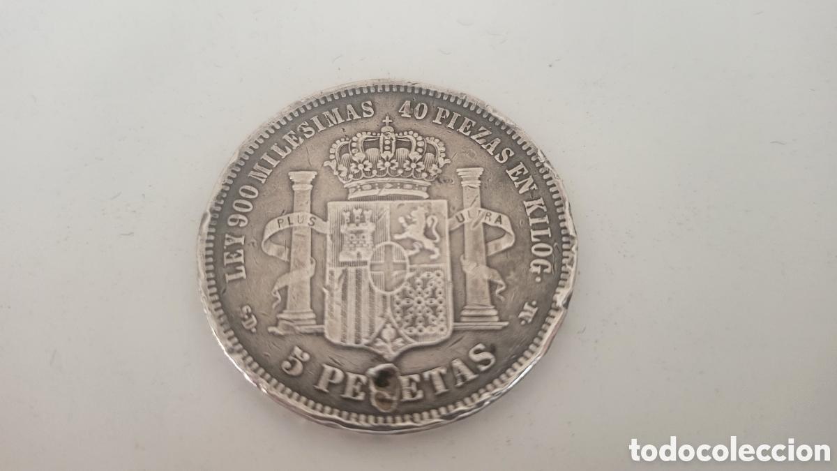 Antig&uuml;edades: MONEDA DE PLATA 5 PESETAS - Foto 2
