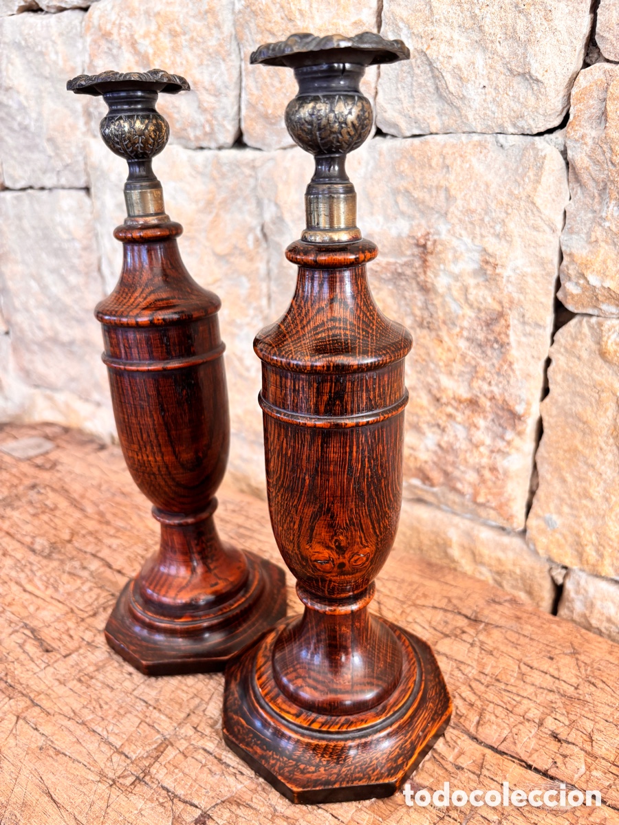 Antig&uuml;edades: Candelabros antiguos madera
