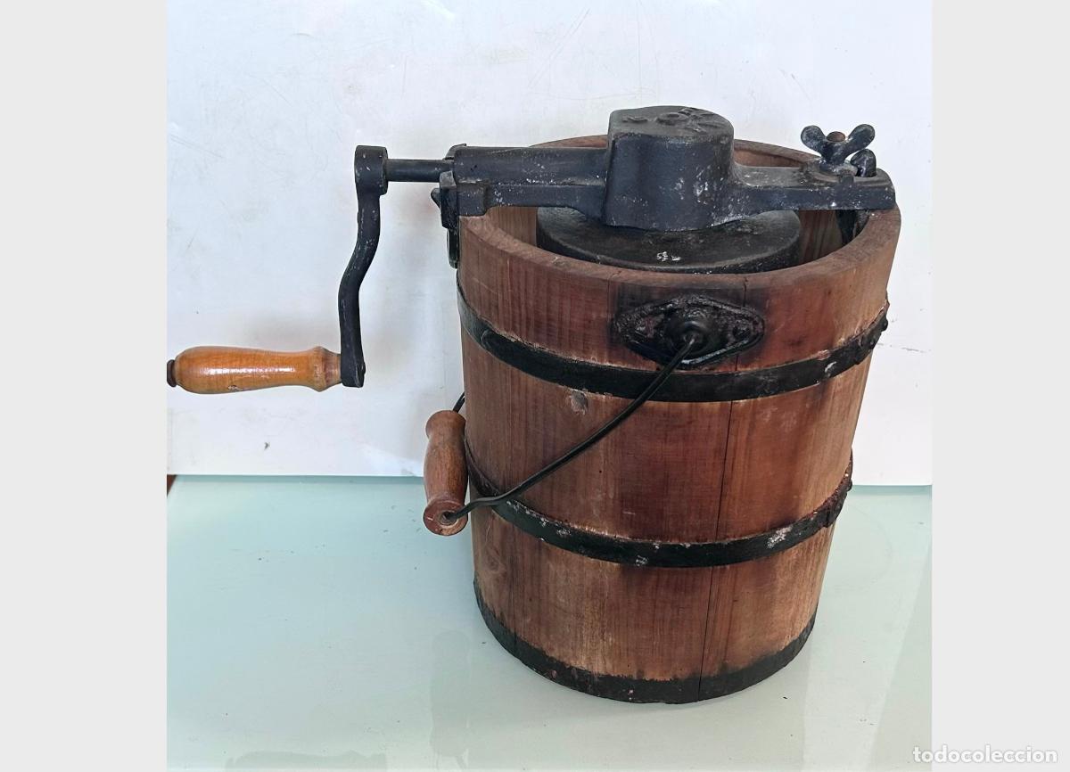 Antig&uuml;edades: ANTIGUA HELADERA ELMA N.2-A&Ntilde;OS 40/50-POLERA M&Aacute;QUINA PARA HACER HELADOS 2