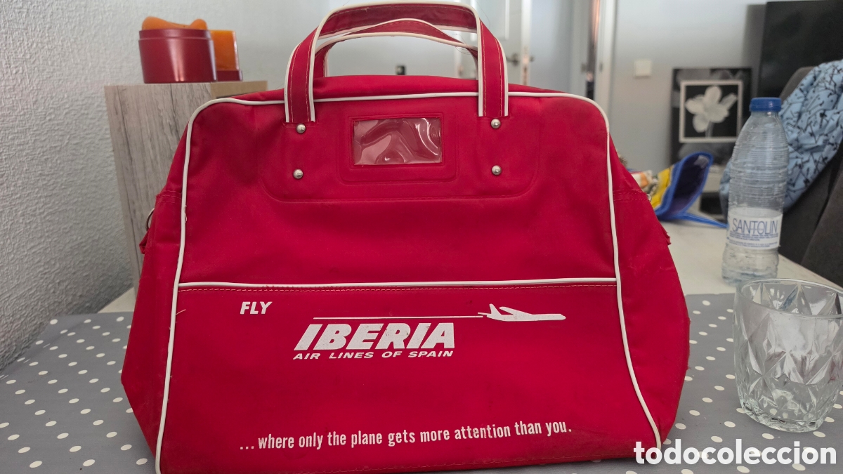 Antig&uuml;edades: Iberia, bolsa de viaje vintage