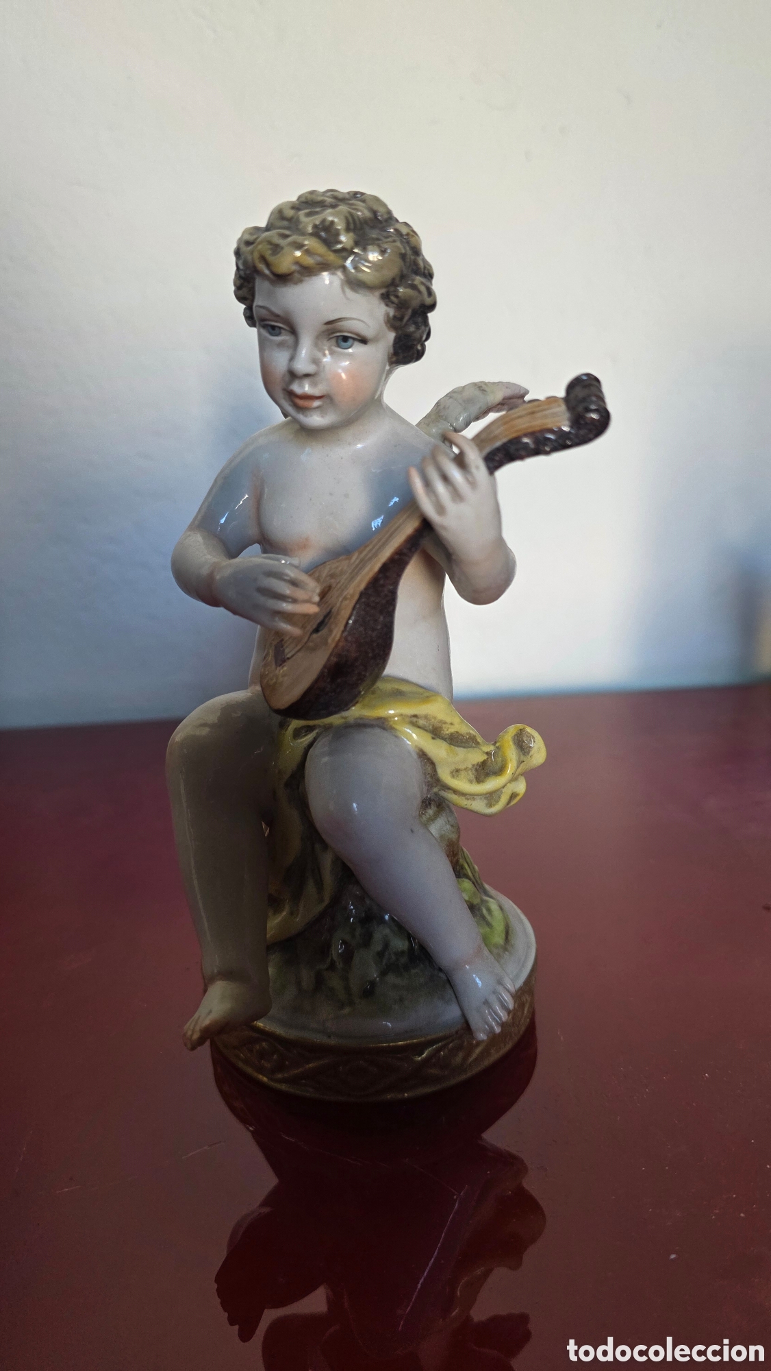 Antig&uuml;edades: Figura angelito porcelana salvador mallol