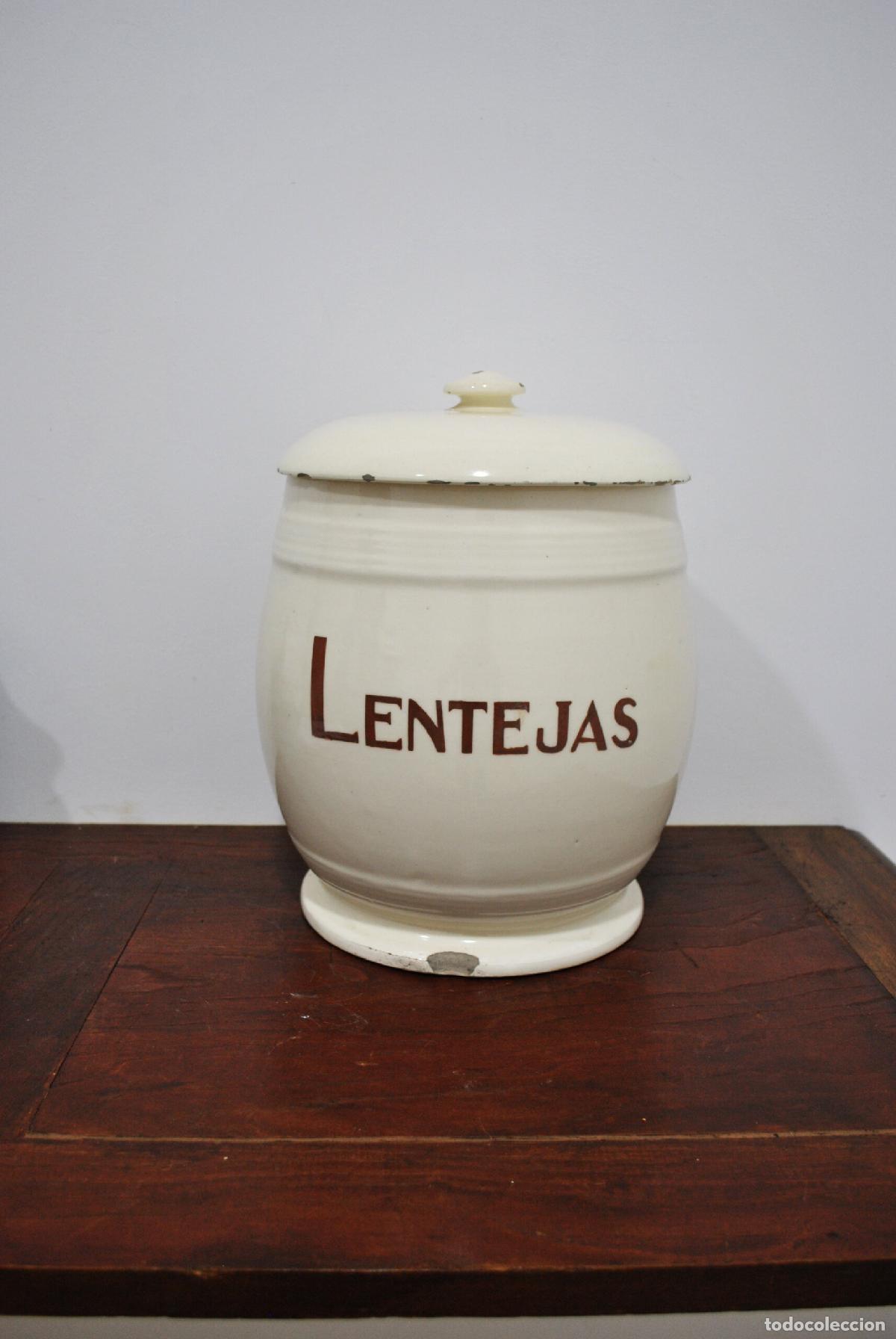 Antiquit&auml;ten: Tarro de cer&aacute;mica lentejas