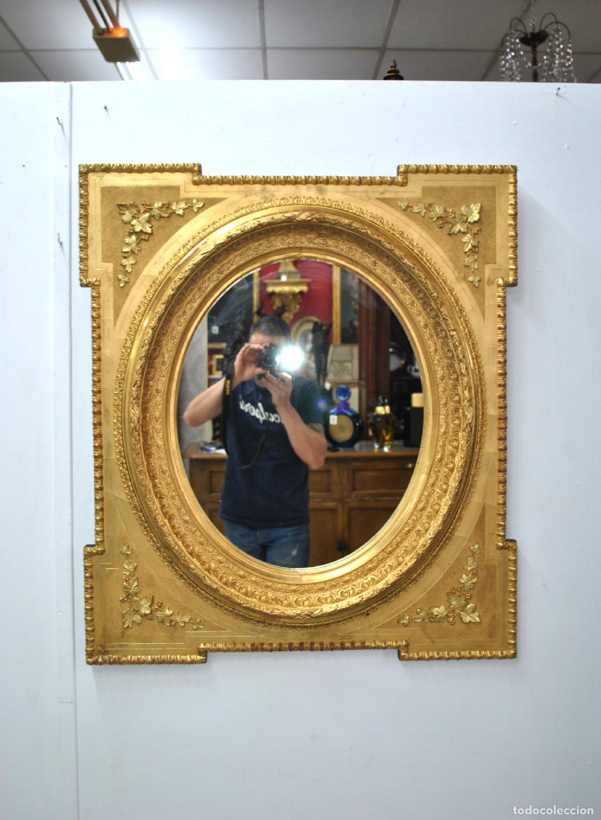 Antig&uuml;edades: Gran espejo madera oro