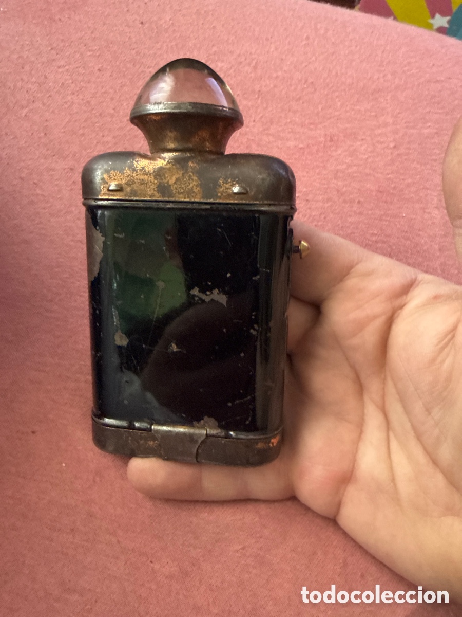 Antig&uuml;edades: Linterna Petaca Antigua cristal de lupa
