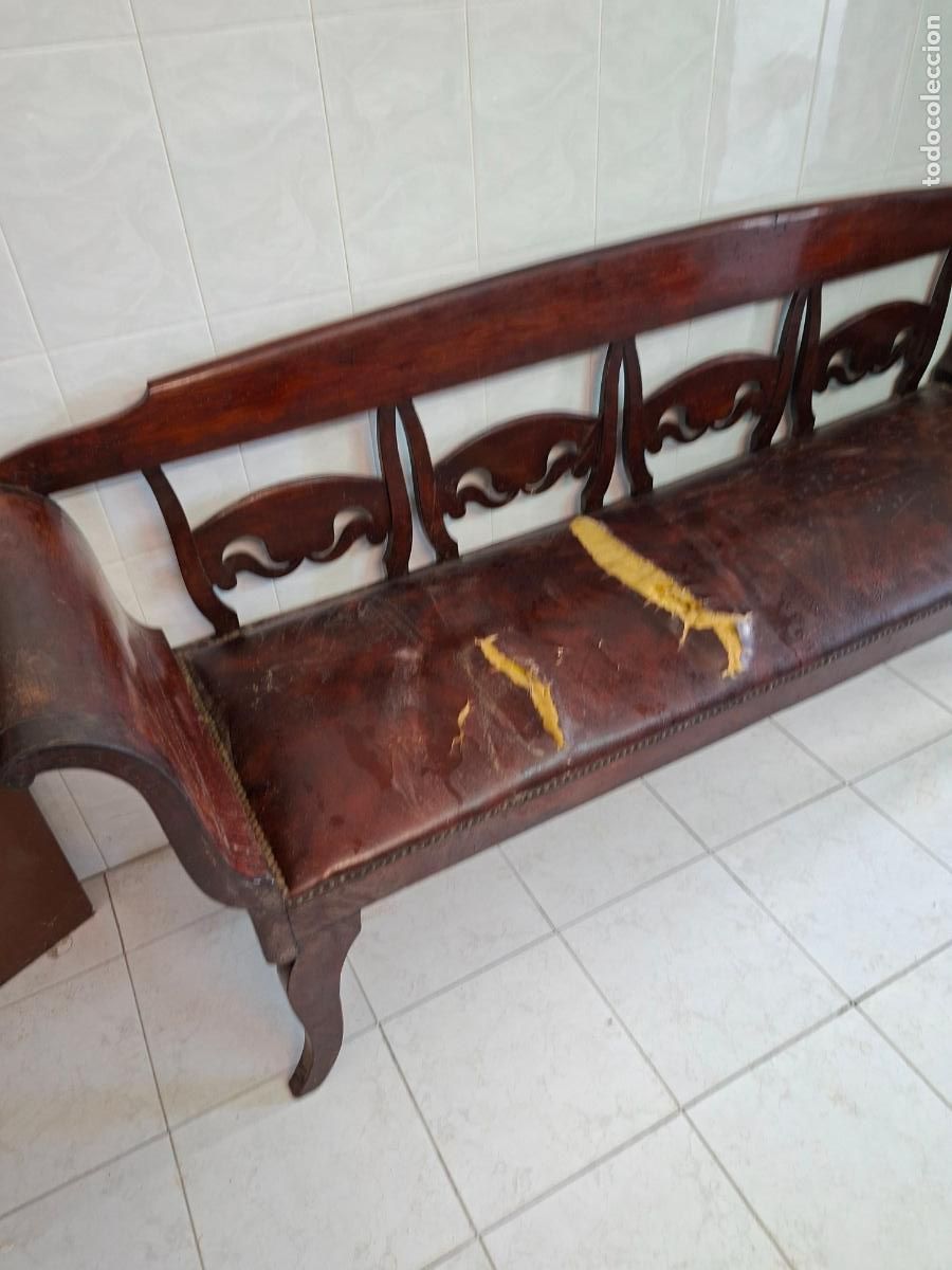 Antig&uuml;edades: CANAPE DE CAOBA DE LA EPOCA IMPERIO ORIGINAL - Foto 1