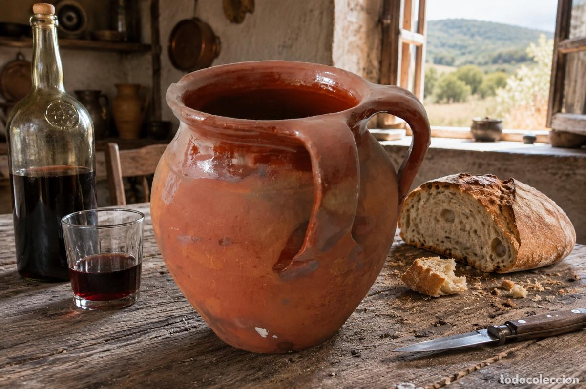 Antiquit&auml;ten: Puchero de barro vidriado con asas