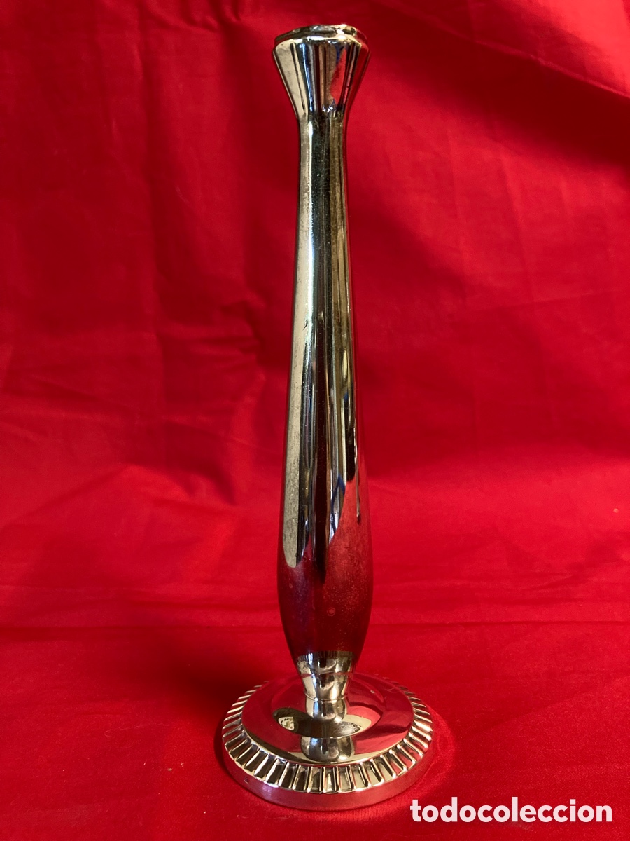 Antig&uuml;edades: Antiguo Candelabro o Violetero Art Deco en plata.