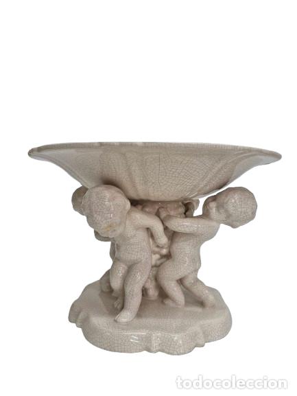Antig&uuml;edades: Centro de Mesa, Frutero - Cer&aacute;mica centro Europea - Di&aacute;metro 32 cm