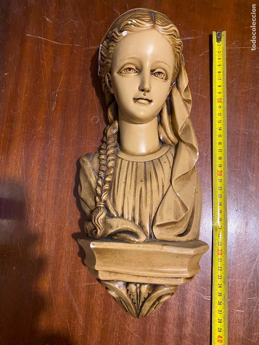Antig&uuml;edades: IMAGEN EN ESCAYOLA DE VIRGEN DE UNOS 40 CMS