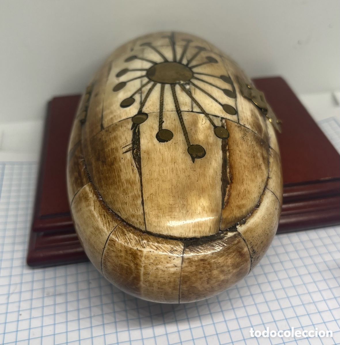 Antig&uuml;edades: CAJA DE HUESO CON BRONCE ANTIGUA - Foto 4