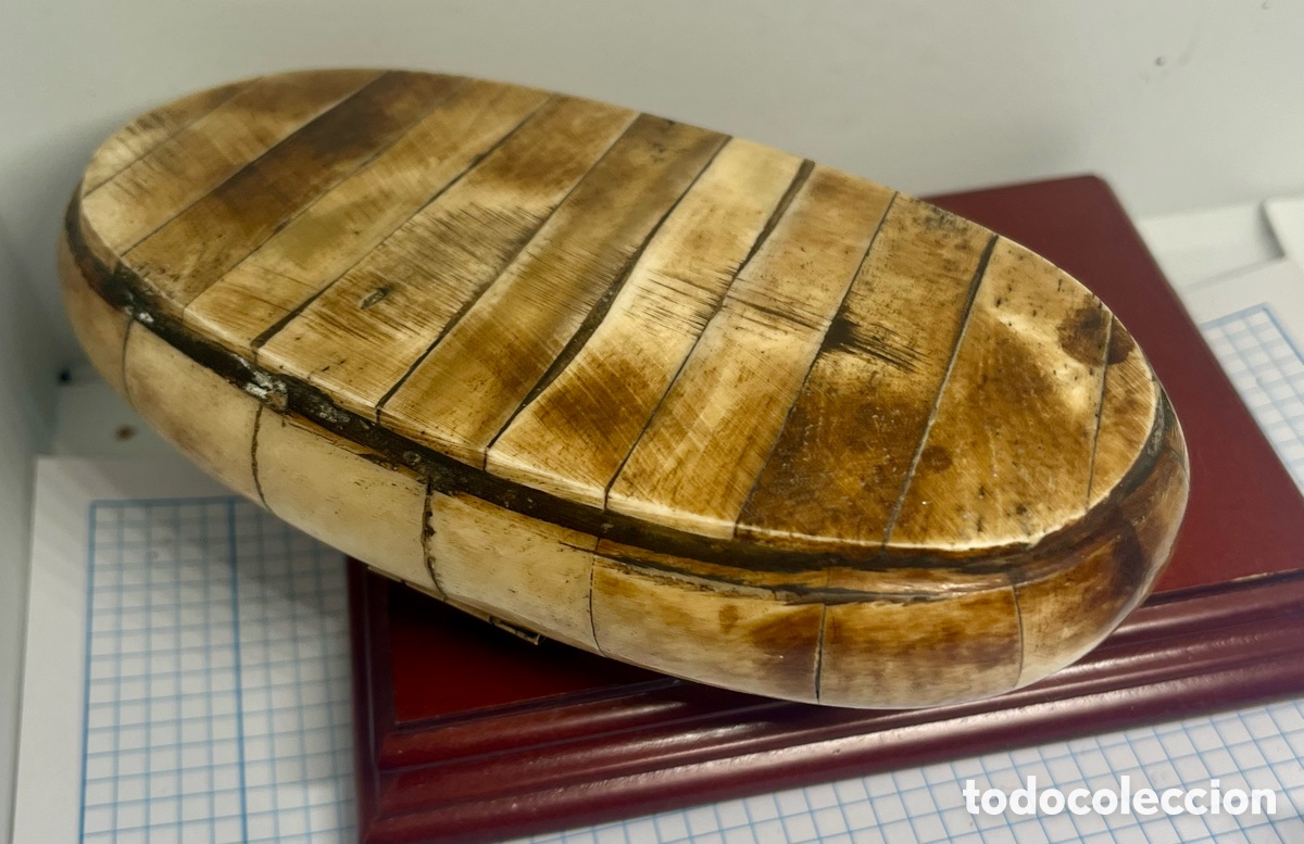 Antig&uuml;edades: CAJA DE HUESO CON BRONCE ANTIGUA - Foto 6