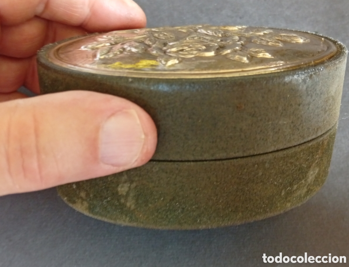 Antig&uuml;edades: Antigua caja cajita joyero tapa plata