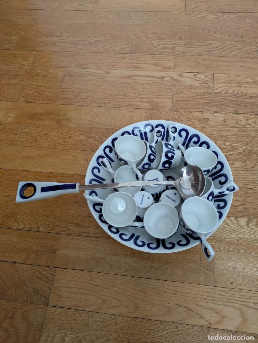 Antig&uuml;edades: Juego queimada porcelana Sargadelos