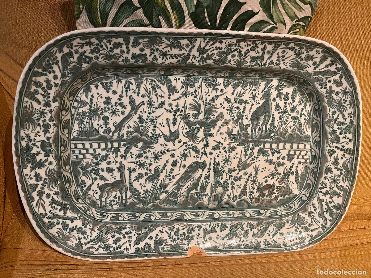 Antig&uuml;edades: Bandeja cer&aacute;mica antigua 60x40
