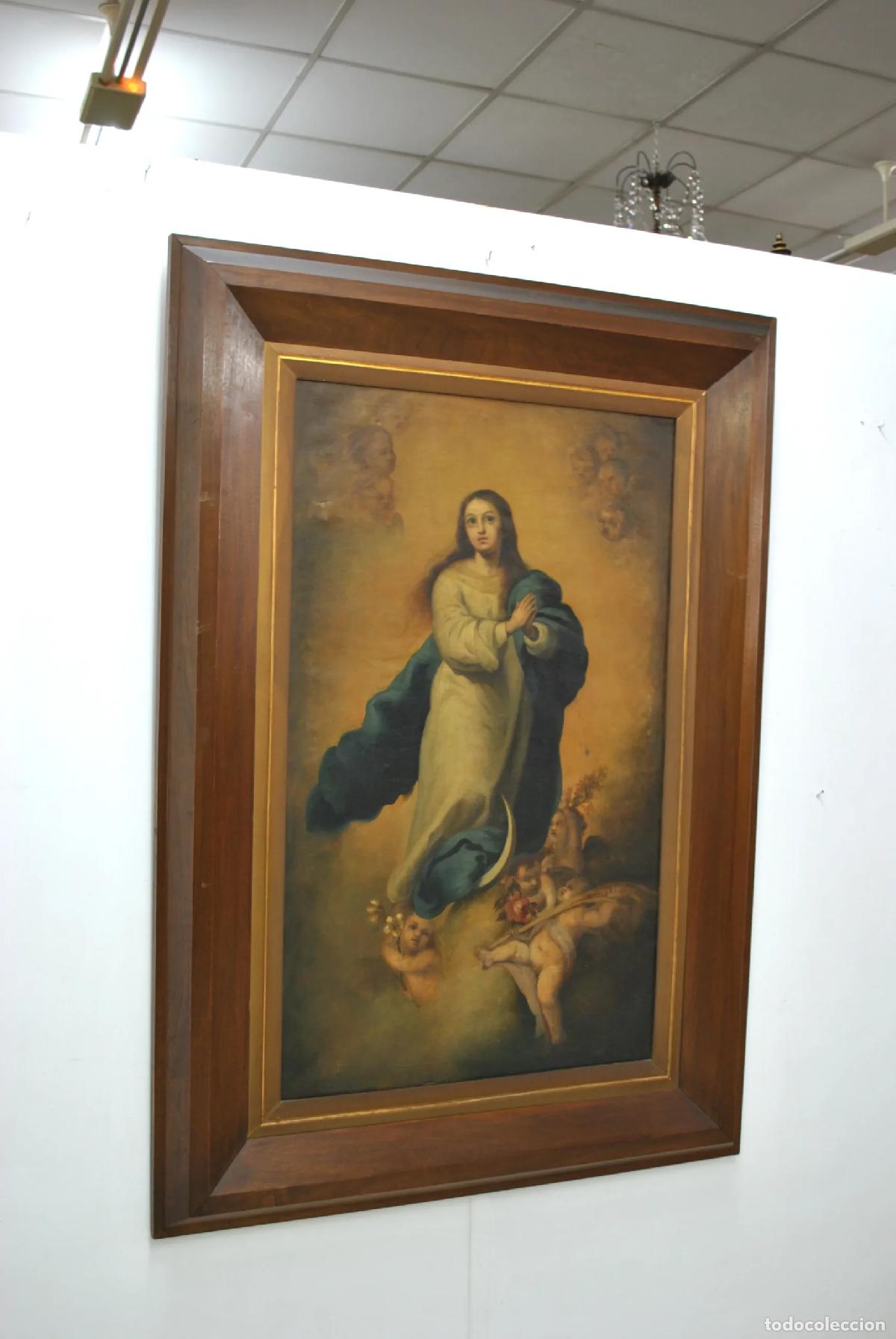 Antig&uuml;edades: Cuadro &oacute;leo religioso Inmaculada - Foto 1
