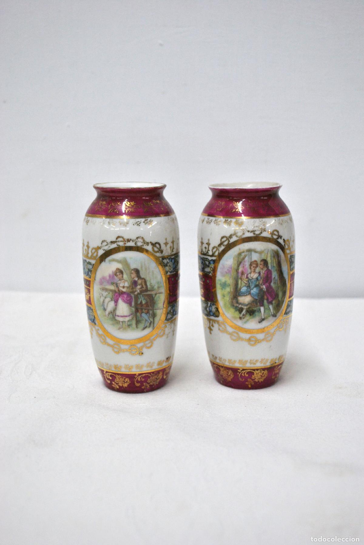 Antig&uuml;edades: Jarrones o violeteros peque&ntilde;os porcelana - Foto 2