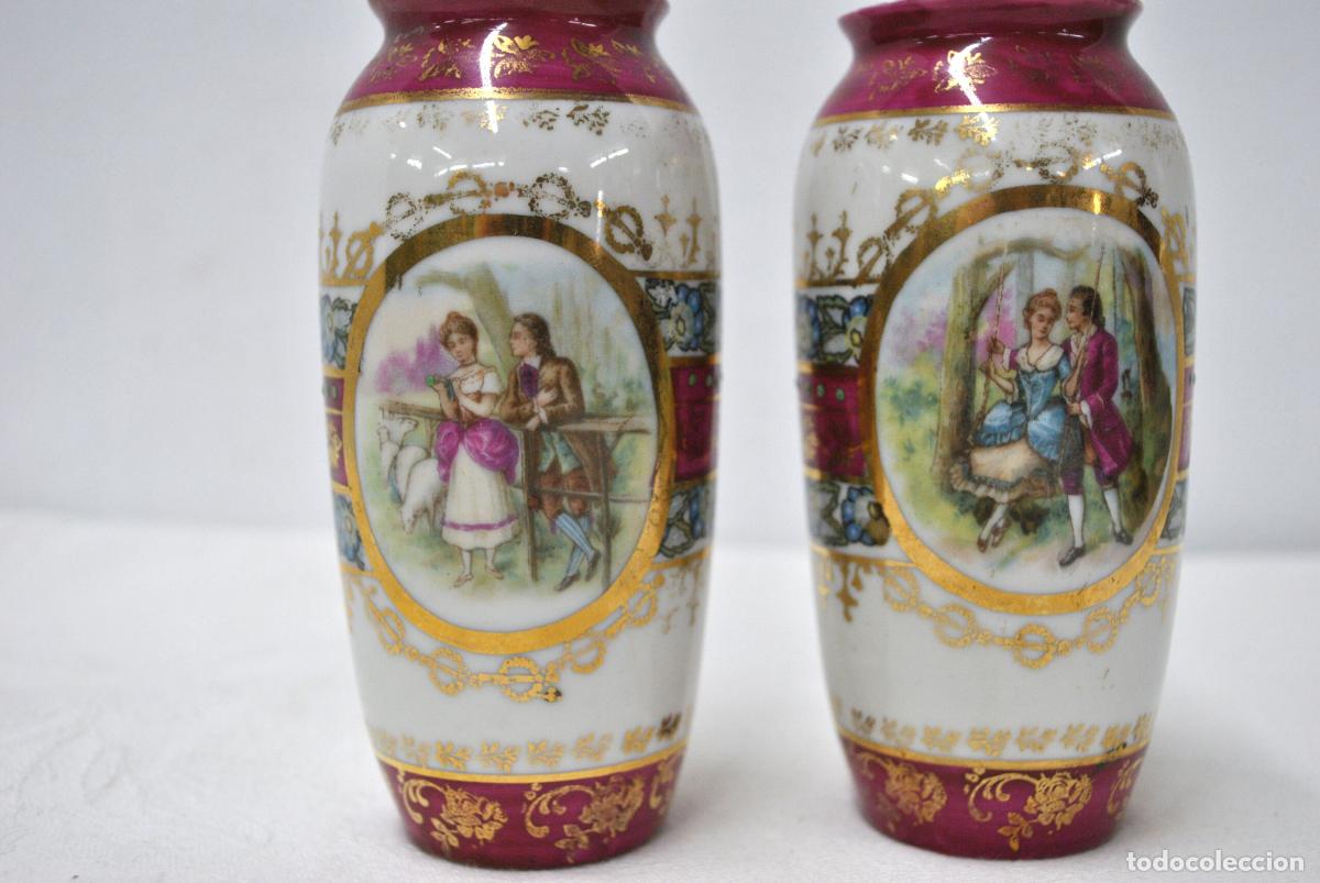 Antig&uuml;edades: Jarrones o violeteros peque&ntilde;os porcelana - Foto 3