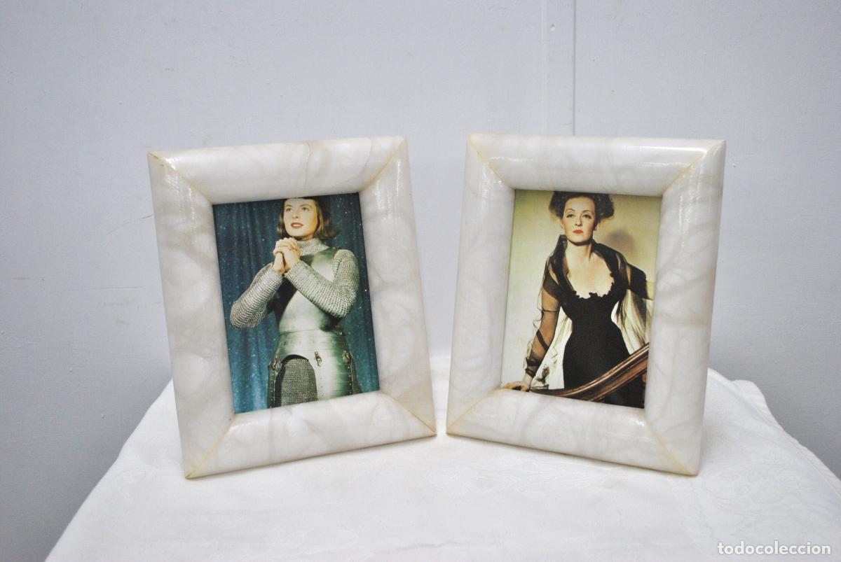 Antig&uuml;edades: Pareja marcos portafotos alabastro