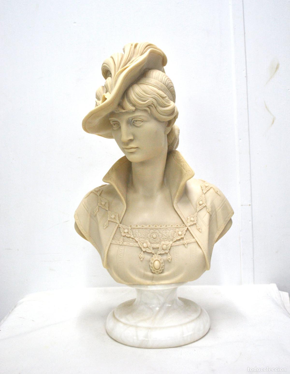 Antig&uuml;edades: Busto femenino dama marmolina