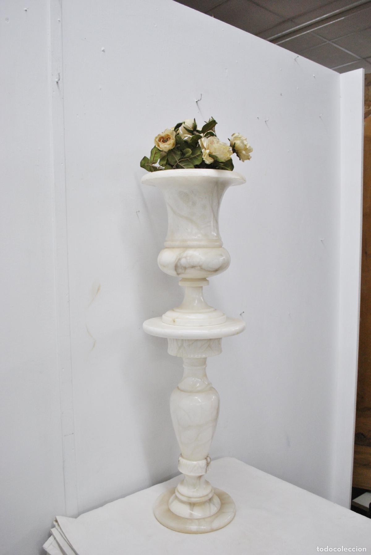 Antig&uuml;edades: Jarr&oacute;n con pedestal alabastro - Foto 2
