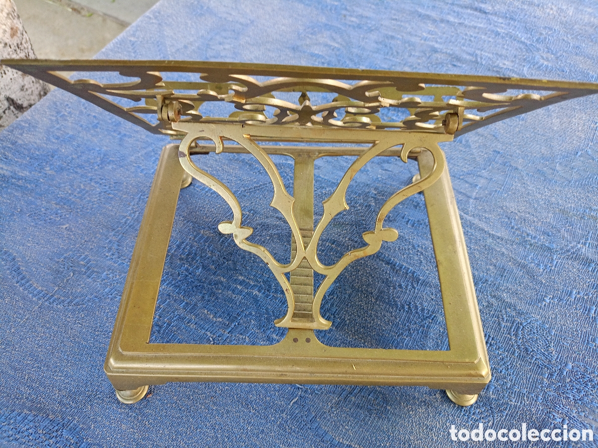 Antig&uuml;edades: ANTIGUO ATRIL DE SOBREMESA EN BRONCE - Foto 3