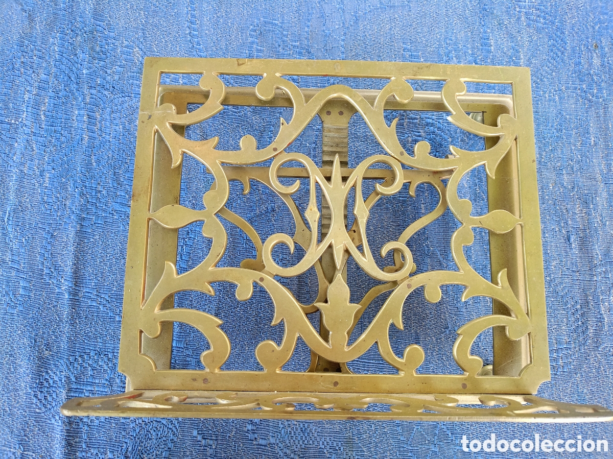 Antig&uuml;edades: ANTIGUO ATRIL DE SOBREMESA EN BRONCE - Foto 5