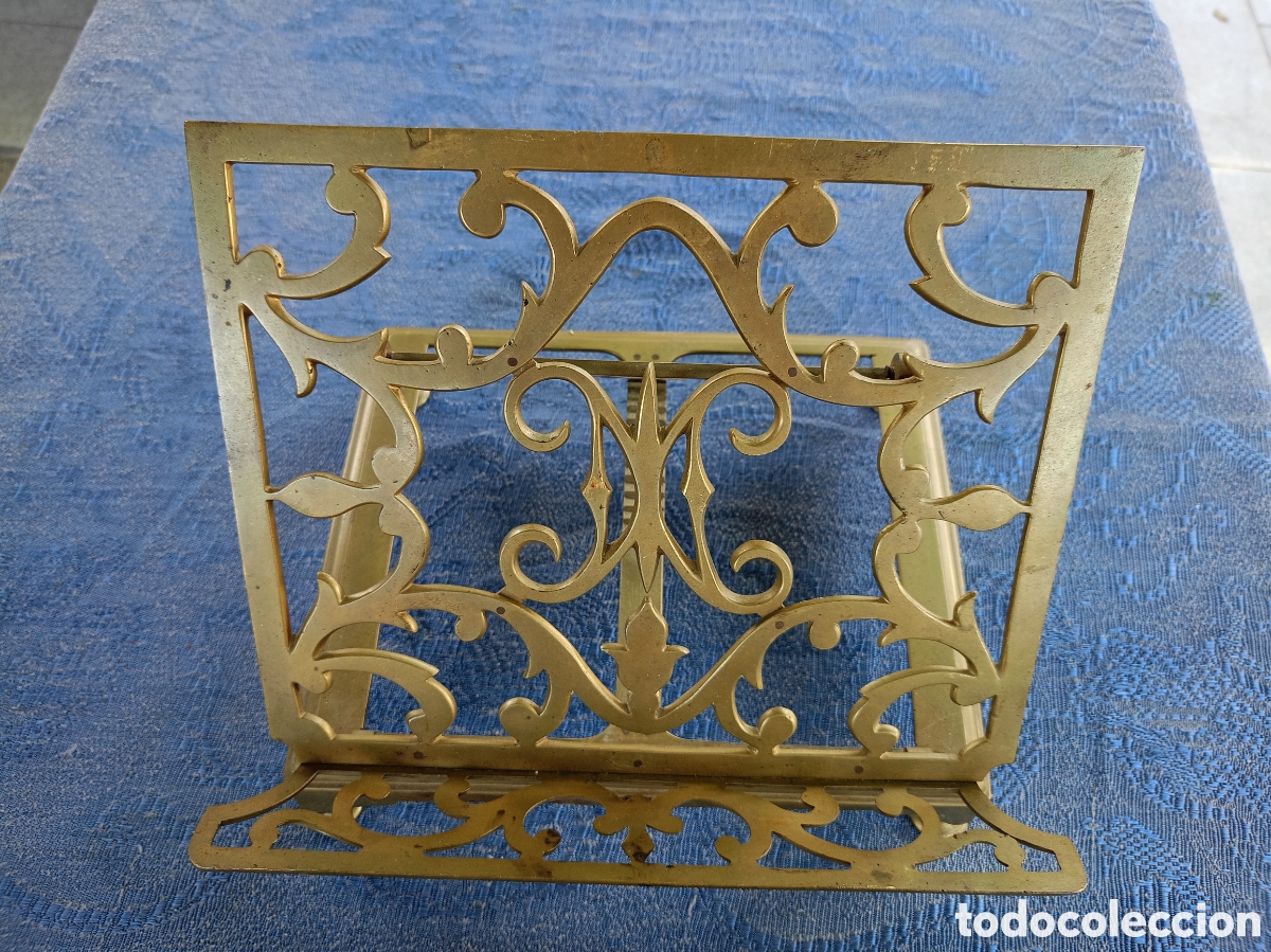 Antig&uuml;edades: ANTIGUO ATRIL DE SOBREMESA EN BRONCE - Foto 1
