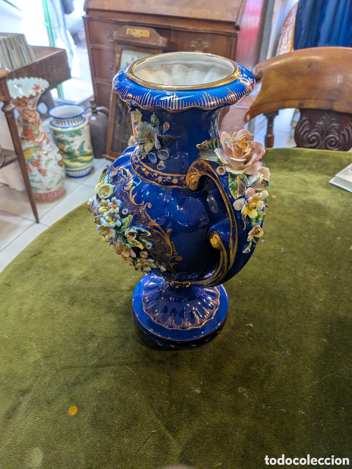 Antig&uuml;edades: Jarron en porcelana esmaltada, rococo. REF-9871 - Foto 2
