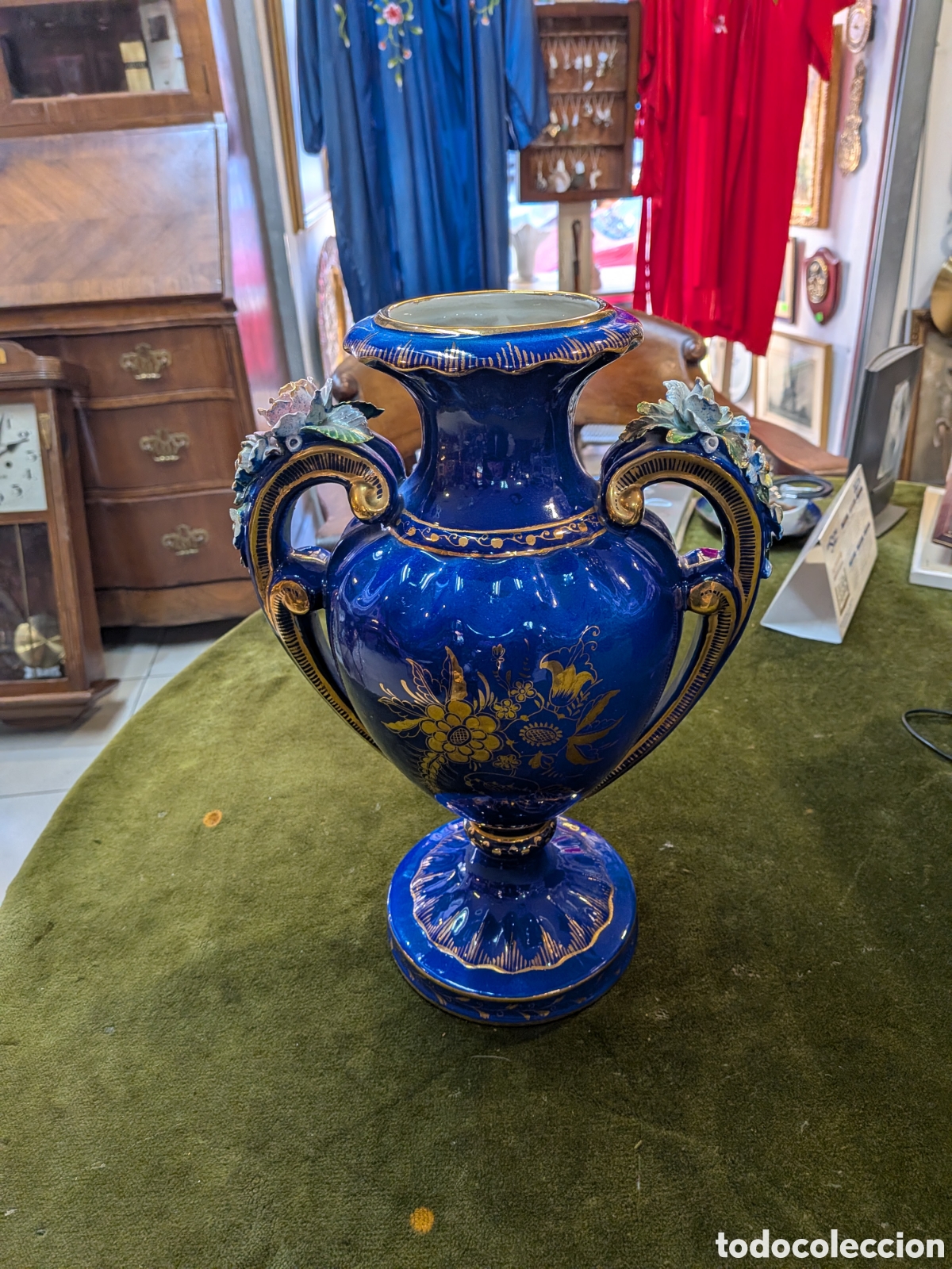 Antig&uuml;edades: Jarron en porcelana esmaltada, rococo. REF-9871 - Foto 3