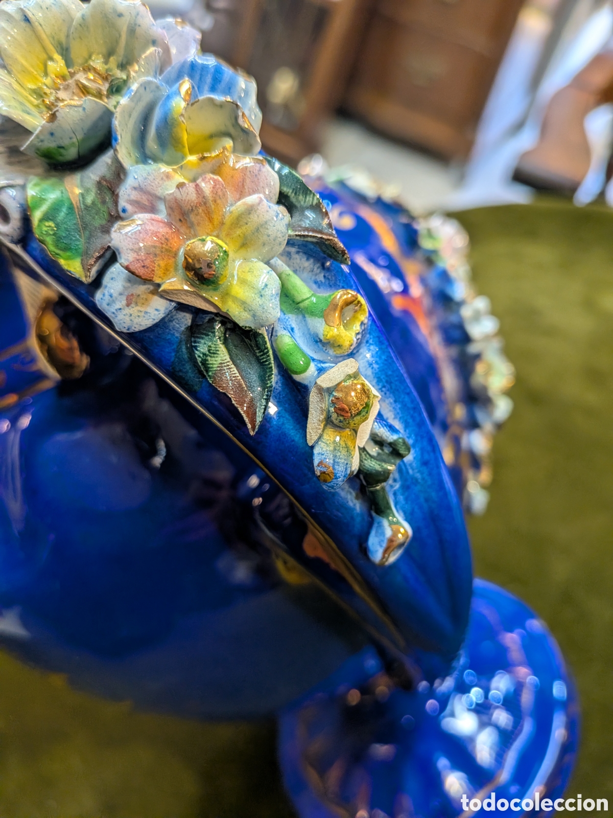 Antig&uuml;edades: Jarron en porcelana esmaltada, rococo. REF-9871 - Foto 4